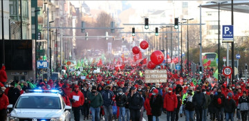Thousands of Belgian workers hit streets to protest wage law, inflation