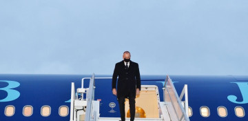 President Ilham Aliyev arrives in Brussels (PHOTO)