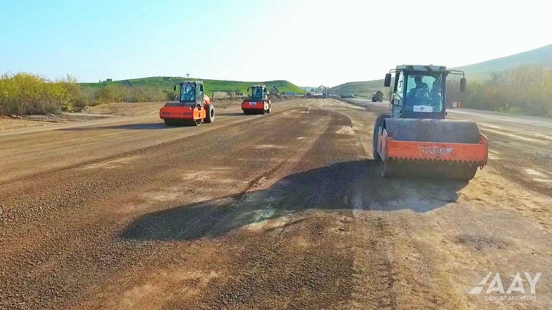 Azerbaijan continues construction of Fuzuli-Hadrut highway (PHOTO)