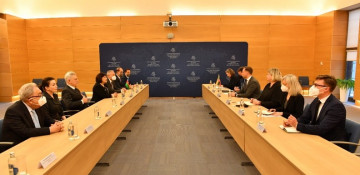 Chair of Azerbaijani Parliament Sahiba Gafarova meets Lithuanian Foreign Minister (PHOTO)