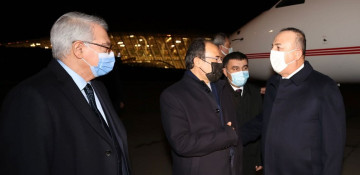 Mevlut Cavusoglu arrives in Azerbaijan