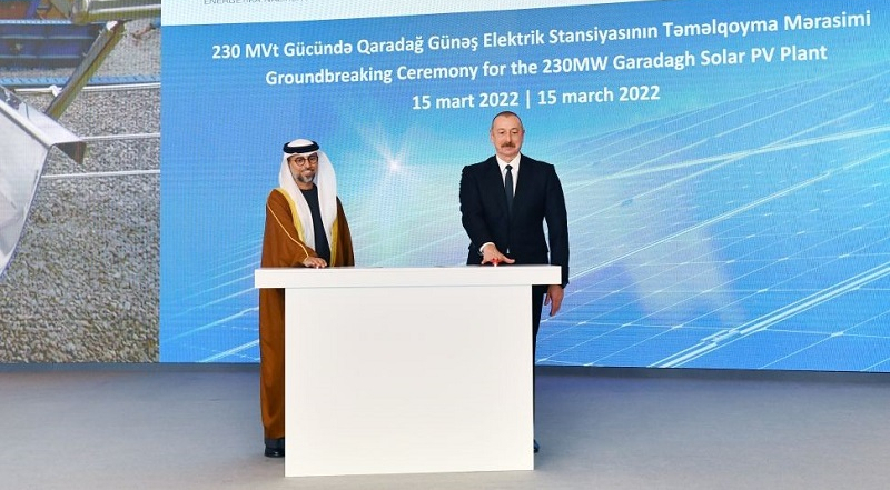 President Ilham Aliyev attends groundbreaking ceremony for Garadagh Solar Power Plant