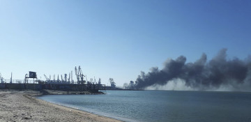 Ukraine claims to have destroyed large Russian warship in Berdyansk