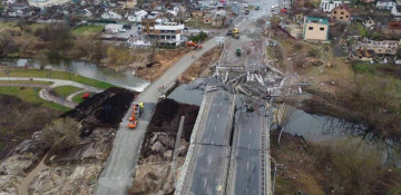 Temporary bridge opened in Kyiv suburb of Irpin, senior Ukrainian official says