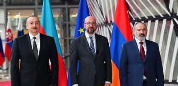 President Ilham Aliyev holds meeting with European Council President and Armenian PM in Brussels