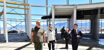 President Ilham Aliyev and First Lady Mehriban Aliyeva viewed construction progress at Zangilan International Airport