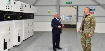  President Ilham Aliyev viewed progress of construction at the Gorchu power substation 