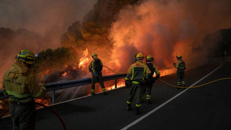 Wildfires rage as heatwave moves across Europe