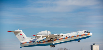 Amphibious aircraft involved in extinguishing the fire in Azerbaijan's Shabran