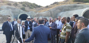 Foreign diplomats accredited in Azerbaijan view tunnel under completion on Ahmadbayli-Fuzuli-Shusha highway
