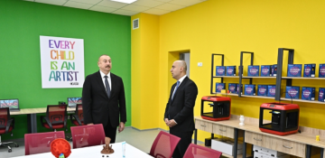 President Ilham Aliyev viewed conditions created at newly-built school No2 in Saray settlement