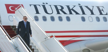 Turkish President Recep Tayyip Erdogan leaves for the United States