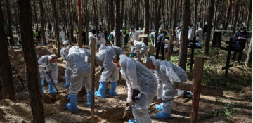 Ukraine's Zelenskiy says two more burial sites found in liberated Izium