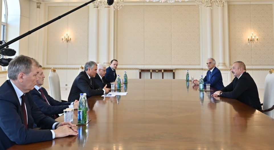 Azerbaijani President received delegation led by Chairman of Russian State Duma
