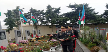 Azerbaijani Defense Ministry’s leadership visited the Second Alley of Shehids