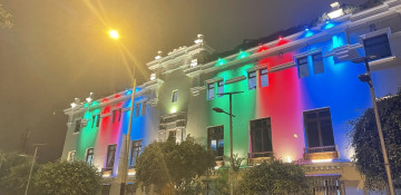 Municipal building in Peru lit up in colors of Azerbaijani flag (PHOTO)