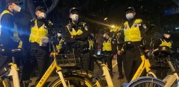 Heavy police presence after days of China protests