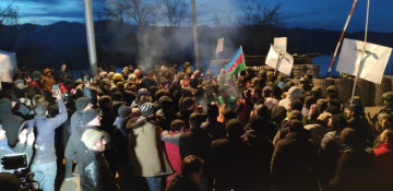 Azerbaijani eco-activists continue protest on Lachin road