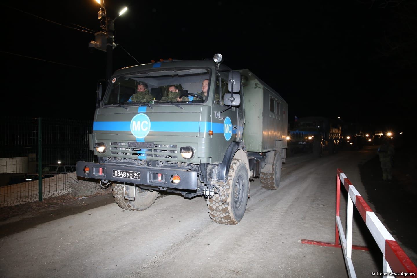 Russian peacekeepers' 14  supply vehicles unimpeded pass along Lachin road