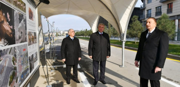 President Ilham Aliyev viewed works done at Central Park Quarter of Baku White City