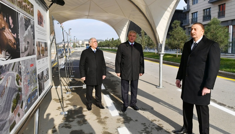 President Ilham Aliyev viewed works done at Central Park Quarter of Baku White City