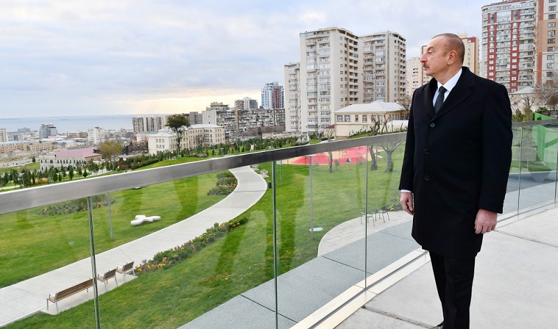 President Ilham Aliyev attends opening of second part of Central Park in Baku
