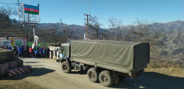 Another supply vehicle belonging to RPC passes along Azerbaijan's Lachin-Khankendi road