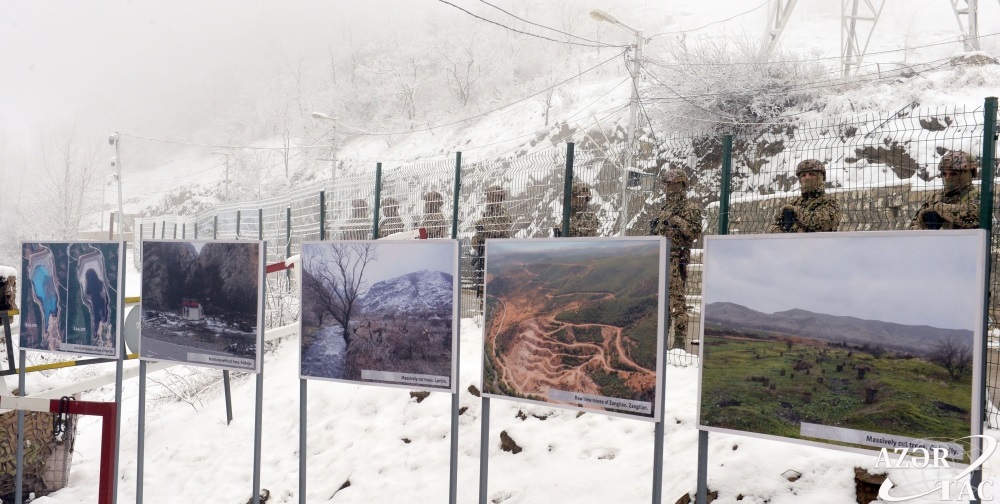 Photo exhibition reflecting consequences of Armenia’s eco-terror organized in protest area on Lachin-Khankandi road 