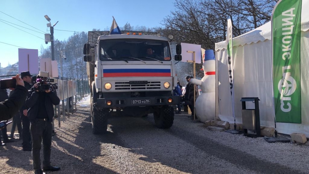 Seven more supply vehicles of Russian peacekeepers pass freely through Lachin-Khankandi road