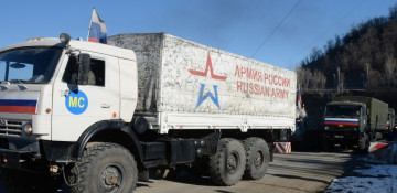 Russian peacekeepers` vehicles passed freely along Lachin-Khankendi road