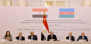 Egyptian President meets with Azerbaijani businessmen in Baku (PHOTO)