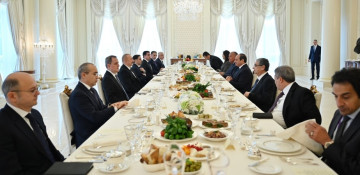 Dinner was hosted on behalf of President Ilham Aliyev in honor of President of Egypt Abdel Fattah El-Sisi