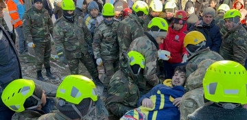 Azerbaijani rescuers save 44 people, including 9 children, from quake rubble in Türkiye (VIDEO)