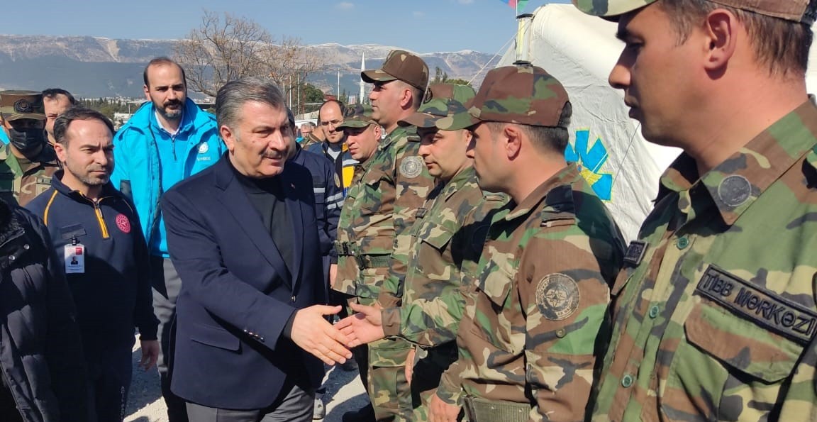 Turkish Health Minister visits Azerbaijan's mobile field hospitals in quake-hit Kahramanmaras (VIDEO)