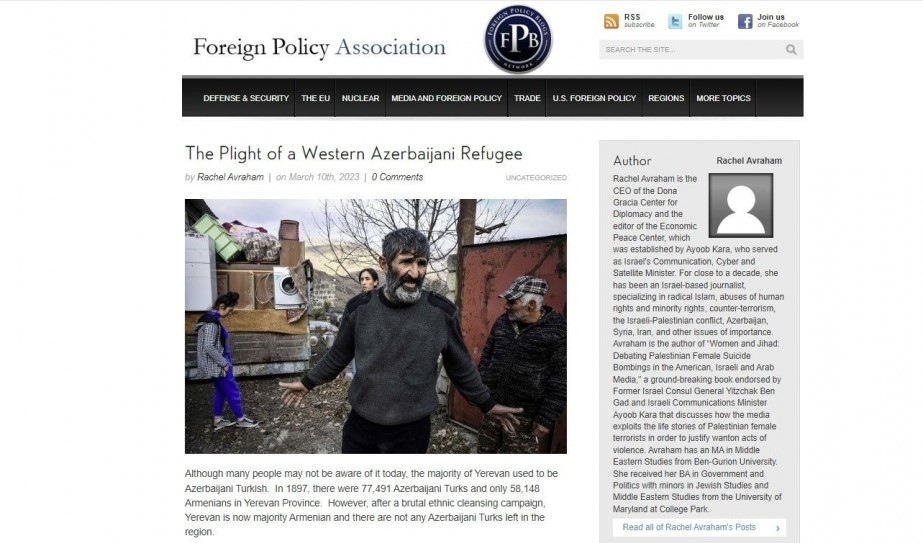 Plight of a Western Azerbaijani refugee in US media spotlight