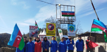 Protest actionof Azerbaijani Eco-activists on Lachin-Khankandi road continues for 94 days