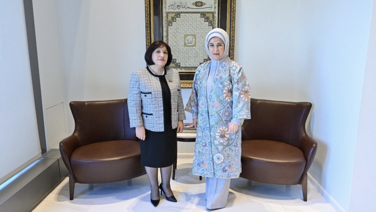 Azerbaijani parliament speaker meets with Turkish first lady