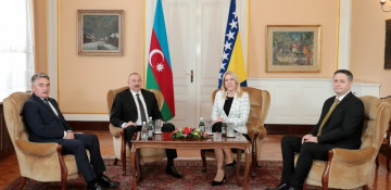 President Ilham Aliyev holds meeting with Chairwoman and members of Presidency of Bosnia and Herzegovina in Sarajevo
