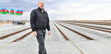President Ilham Aliyev viewed construction progress of Barda-Aghdam railway line