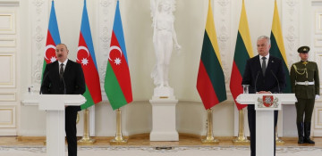 Presidents of Azerbaijan and Lithuania make press statements