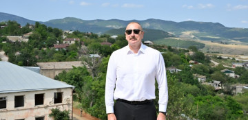 President Ilham Aliyev visits liberated Chanagchi and Sighnag villages of Khojaly district