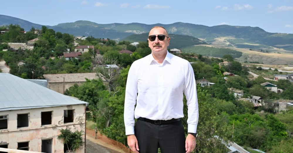 President Ilham Aliyev visits liberated Chanagchi and Sighnag villages of Khojaly district