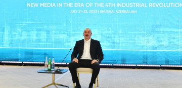 President Ilham Aliyev spoke about Trans-Caspian Gas Pipeline project at Global Media Forum