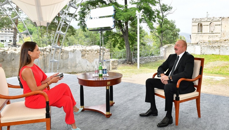 President Ilham Aliyev interviewed by Euronews TV channel