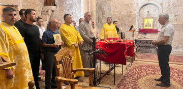 Azerbaijan's Albanian-Udi delegates visit Khudavang monastery in Kalbajar