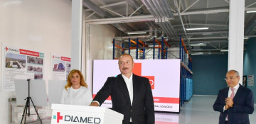 President Ilham Aliyev participates in opening of “Diamed” medicines manufacturing plant in Baku