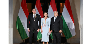 President Ilham Aliyev and First Lady Mehriban Aliyeva attended reception celebrating Hungarian national holiday in Budapest