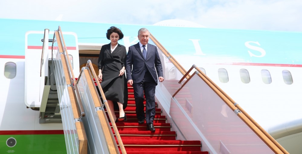 President of Uzbekistan Shavkat Mirziyoyev arrives in Azerbaijan for state visit
