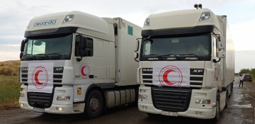 Azerbaijan’s humanitarian aid convoy for Karabakh’s Armenian residents still awaiting passage to Khankendi 