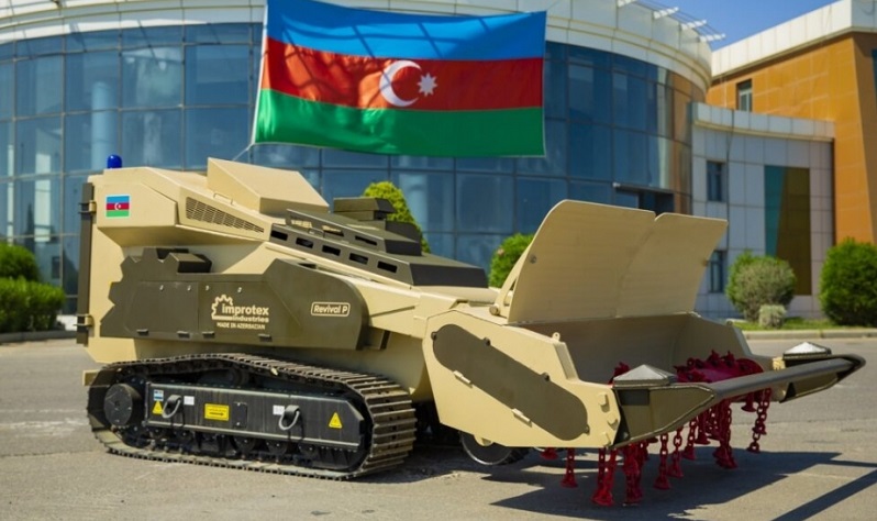 Azerbaijani unveils locally-manufactured demining vehicle